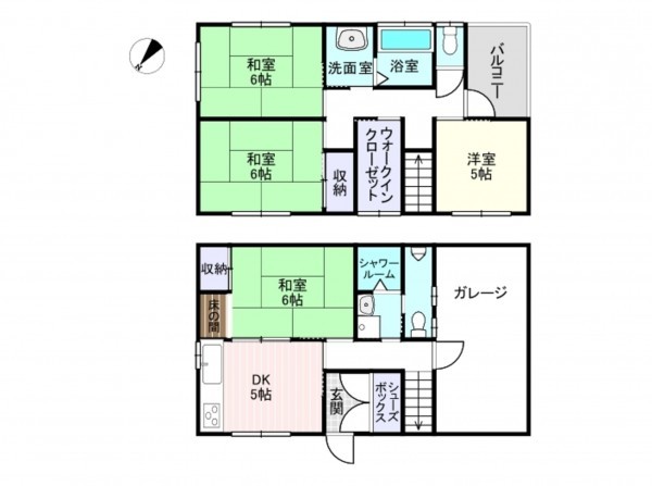 大阪市西区江戸堀、中古一戸建ての間取り画像です