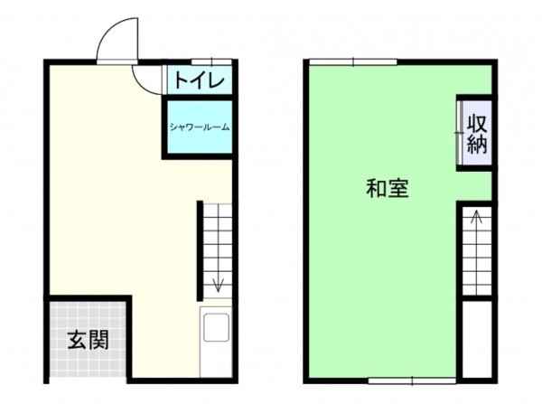 大阪市浪速区恵美須西、中古一戸建ての間取り画像です