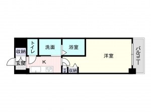 大阪市浪速区桜川、マンションの間取り画像です