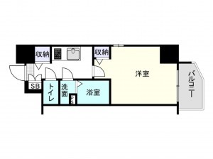 大阪市浪速区幸町、マンションの間取り画像です