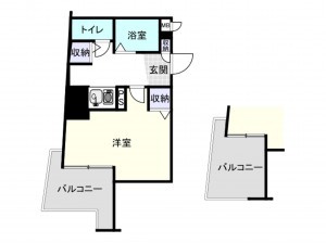 大阪市浪速区桜川、マンションの間取り画像です