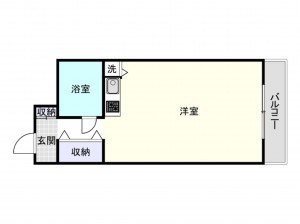 大阪市浪速区恵美須西、マンションの間取り画像です