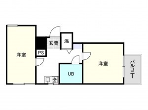 大阪市浪速区幸町、マンションの間取り画像です