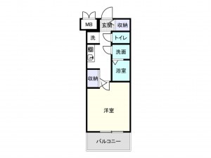 大阪市浪速区稲荷、マンションの間取り画像です