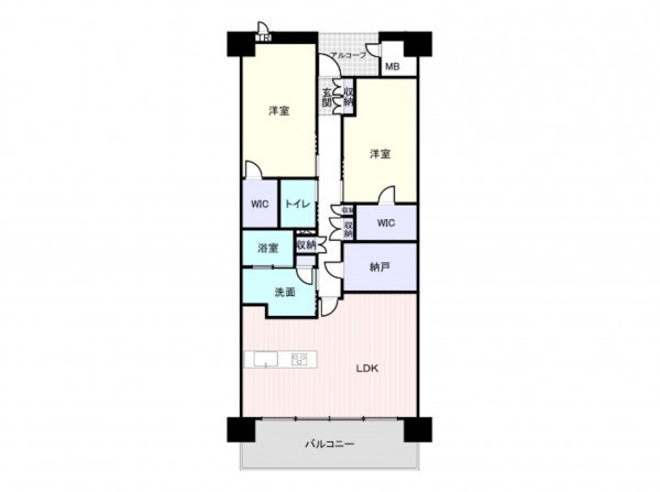 大阪市浪速区湊町、マンションの間取り画像です