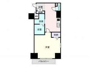 大阪市浪速区大国、マンションの間取り画像です