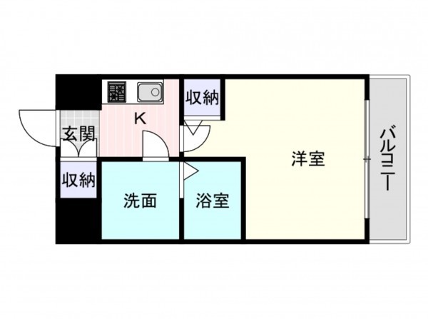 大阪市浪速区塩草、マンションの間取り画像です