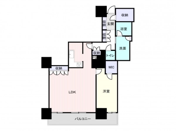 大阪市浪速区湊町、マンションの間取り画像です