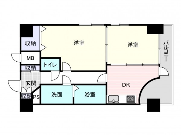 大阪市浪速区下寺、マンションの間取り画像です