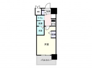 大阪市浪速区塩草、マンションの間取り画像です