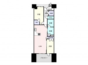 大阪市浪速区湊町、マンションの間取り画像です