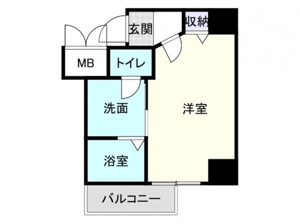 大阪市浪速区桜川、マンションの間取り画像です