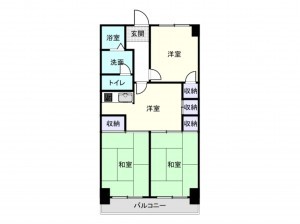 大阪市浪速区桜川、マンションの間取り画像です