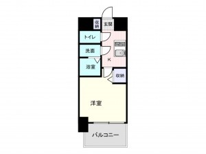 大阪市浪速区塩草、マンションの間取り画像です