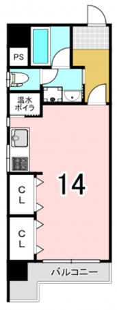 大阪市西区西本町、マンションの間取り画像です