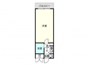 大阪市西区新町、マンションの間取り画像です