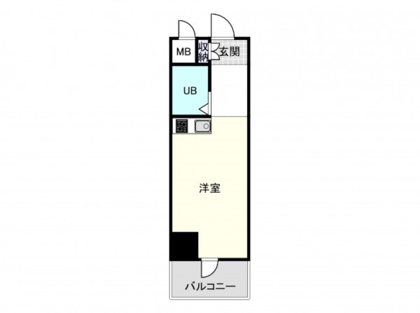 大阪市西区阿波座、マンションの間取り画像です
