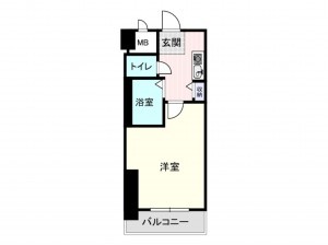 大阪市西区南堀江、マンションの間取り画像です