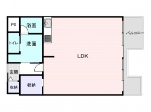 大阪市西区南堀江、マンションの間取り画像です