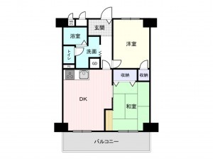 大阪市西区南堀江、マンションの間取り画像です