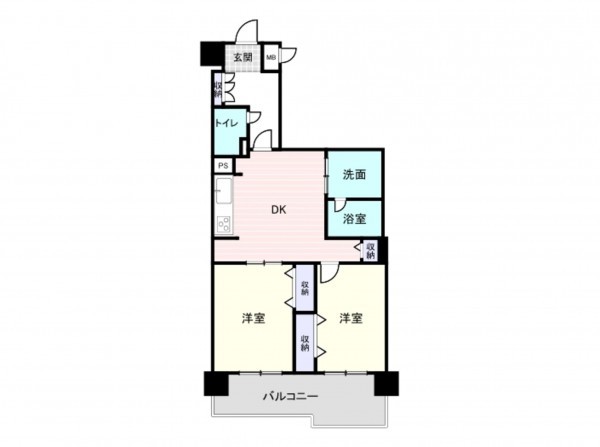 大阪市西区本田、マンションの間取り画像です