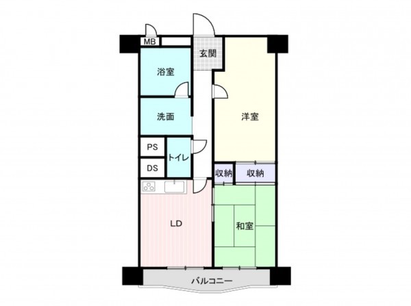 大阪市西区南堀江、マンションの間取り画像です