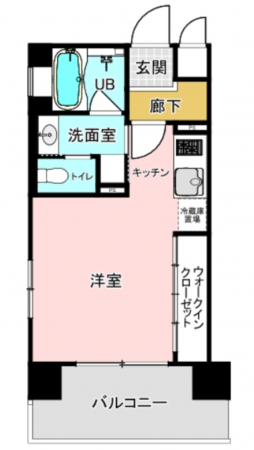 大阪市西区新町、マンションの間取り画像です