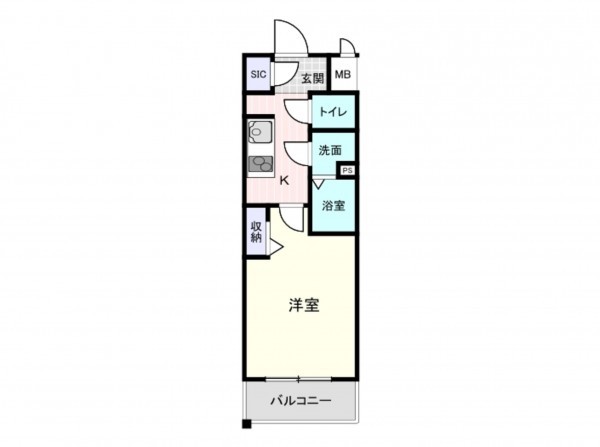 大阪市西区本田、マンションの間取り画像です