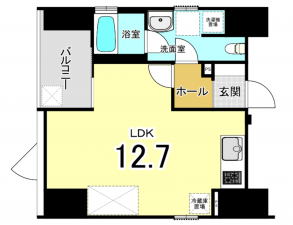 大阪市西区立売堀、マンションの間取り画像です