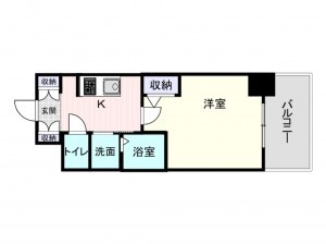 大阪市西区川口、マンションの間取り画像です