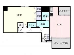 大阪市西区新町、マンションの間取り画像です