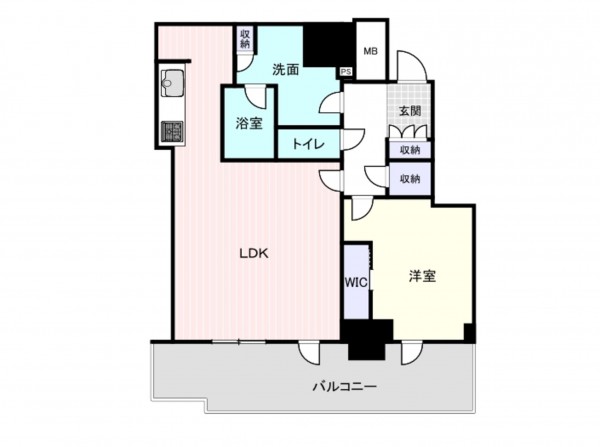 大阪市西区南堀江、マンションの間取り画像です