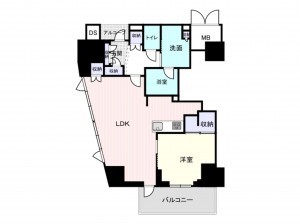 大阪市西区新町、マンションの間取り画像です
