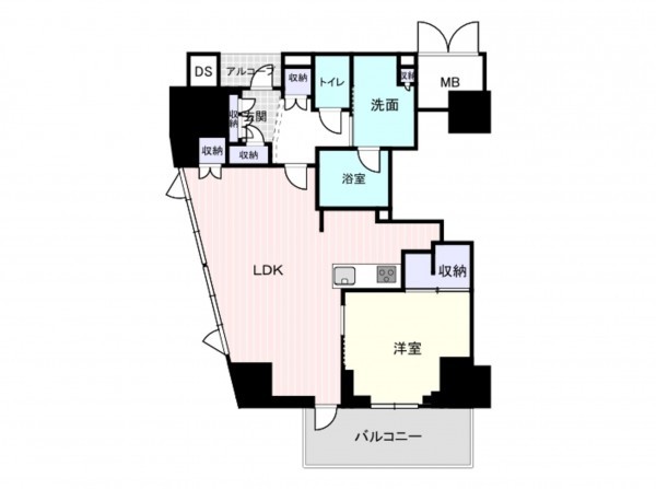 大阪市西区新町、マンションの間取り画像です
