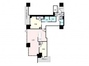 大阪市西区南堀江、マンションの間取り画像です