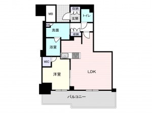 大阪市西区南堀江、マンションの間取り画像です