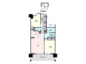 大阪市西区新町、マンションの間取り画像です