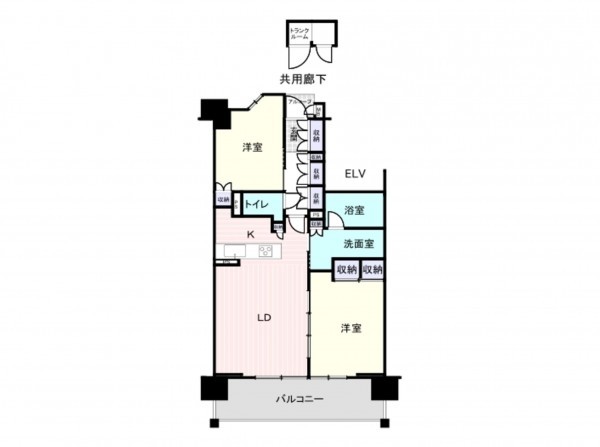 大阪市西区新町、マンションの間取り画像です