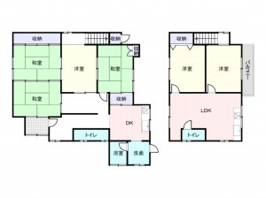 和泉市万町、中古一戸建ての間取り画像です