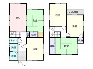 和泉市山荘町、中古一戸建ての間取り画像です