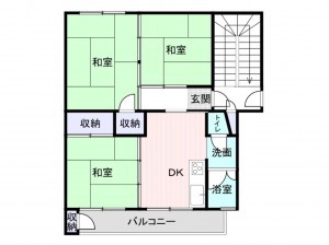 岸和田市土生町、マンションの間取り画像です