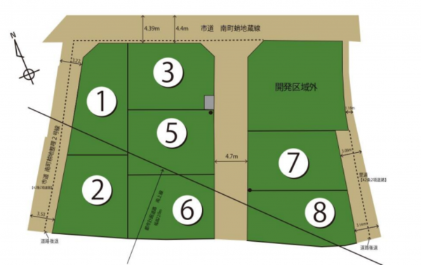 岸和田市南町、土地の間取り画像です
