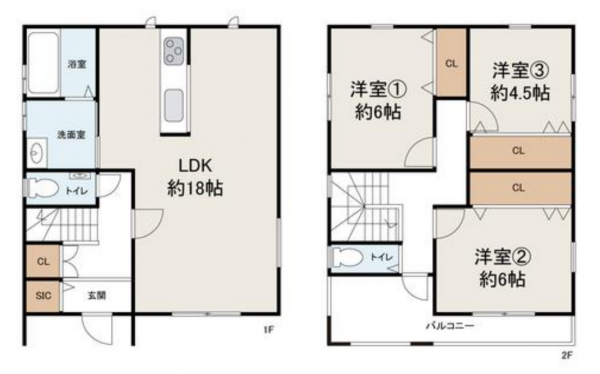 岸和田市池尻町、中古一戸建ての間取り画像です