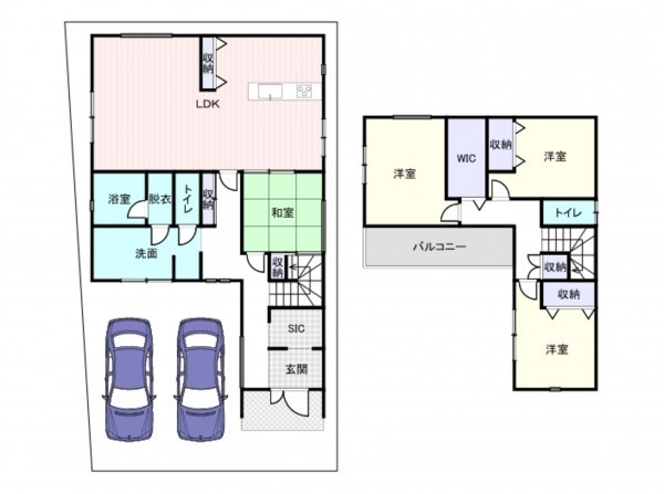 岸和田市今木町、中古一戸建ての間取り画像です