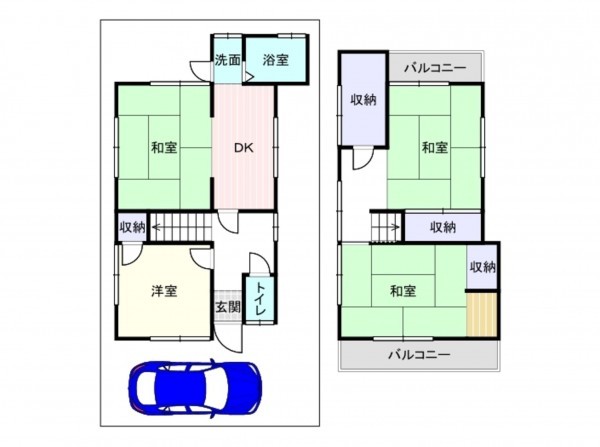 和泉市王子町、中古一戸建ての間取り画像です