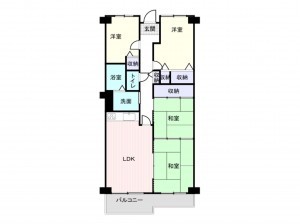 岸和田市下野町、マンションの間取り画像です