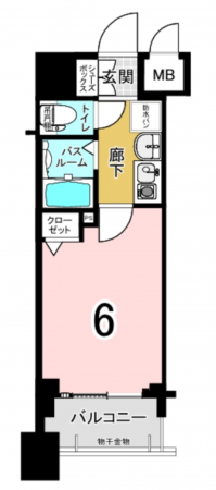 大阪市浪速区難波中、マンションの間取り画像です
