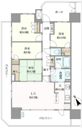 岸和田市堺町、マンションの間取り画像です
