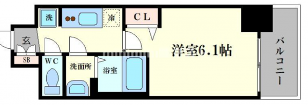大阪市西区南堀江、マンションの間取り画像です