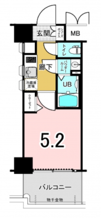 大阪市西区九条、マンションの間取り画像です